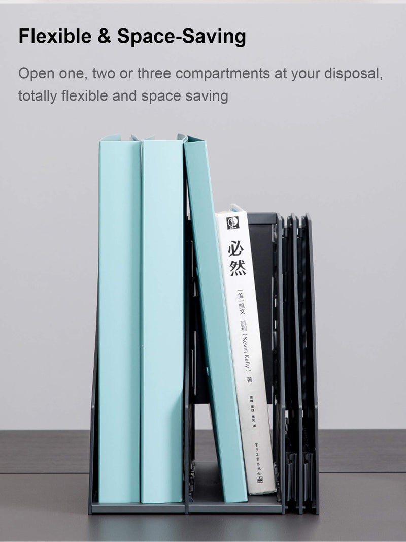 Leven Collapsible Magazine File Holder/Desk Organizer for Office Organization and Storage with 4 Vertical Compartments - Image 5